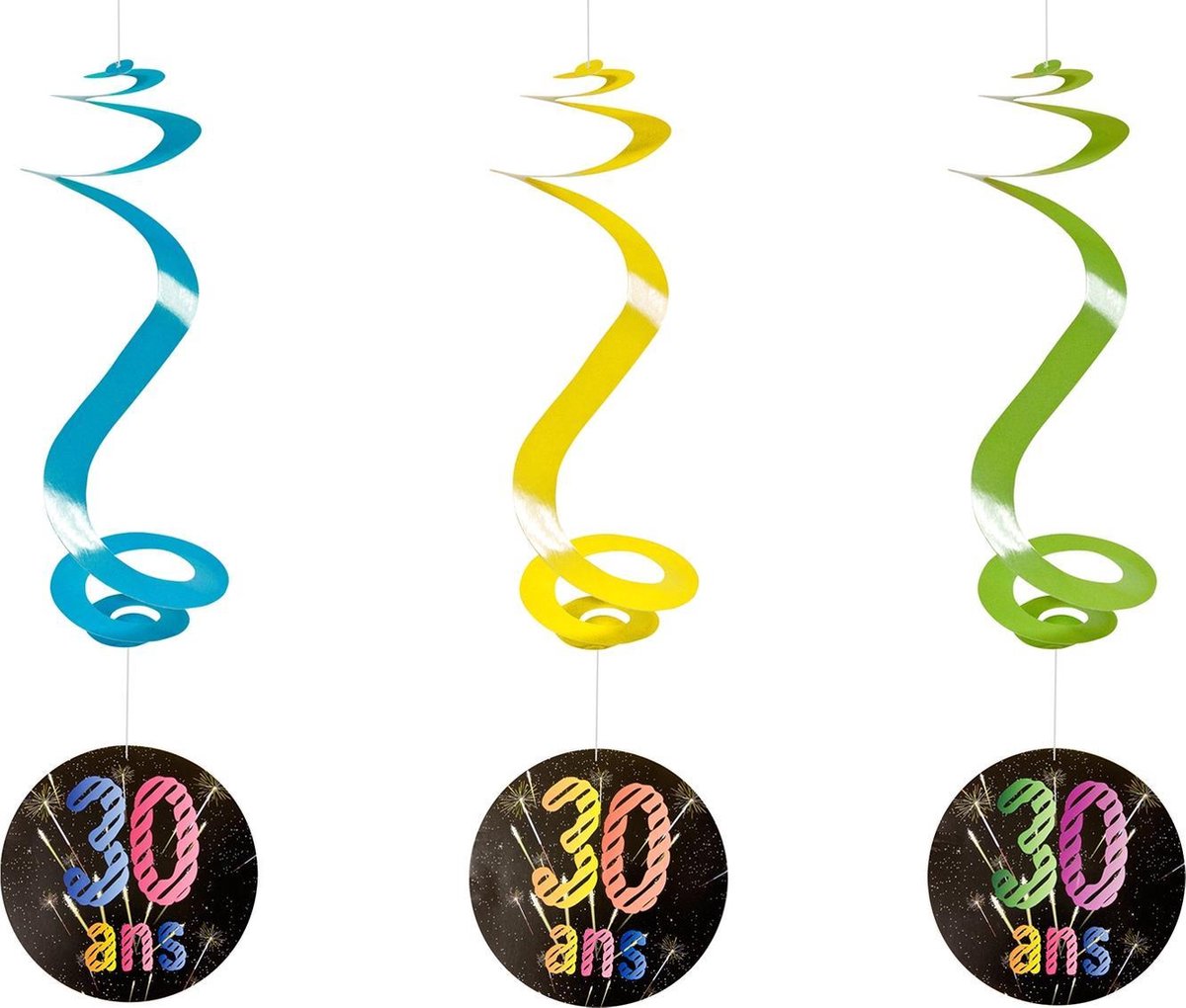 HOBI - Set 4 spiraal decoraties 30 jaar - Decoratie > Muur-, deur- en raamdecoratie